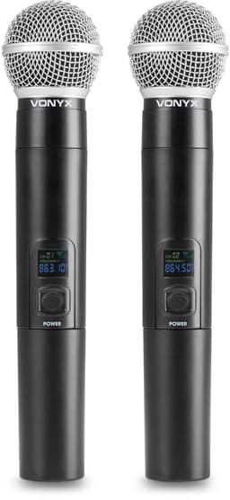 Draadloze microfoon set - Vonyx VM42HH - UHF Microfoons met tuner - Zang microfoons — thumbnail 4