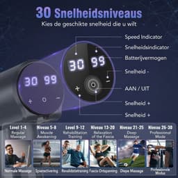LNMsolutions® Massage Gun - Massage Apparaat - Massage Pistool - Grijs - 19cm x 6cm x 18cm — thumbnail 5