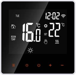 16A Slimme Vloerverwarming Thermostaat met WiFi – TUYA App Afstandsbediening – Elektrische Verwarming – NTC Sensor– Spiegeldisplay — thumbnail 1