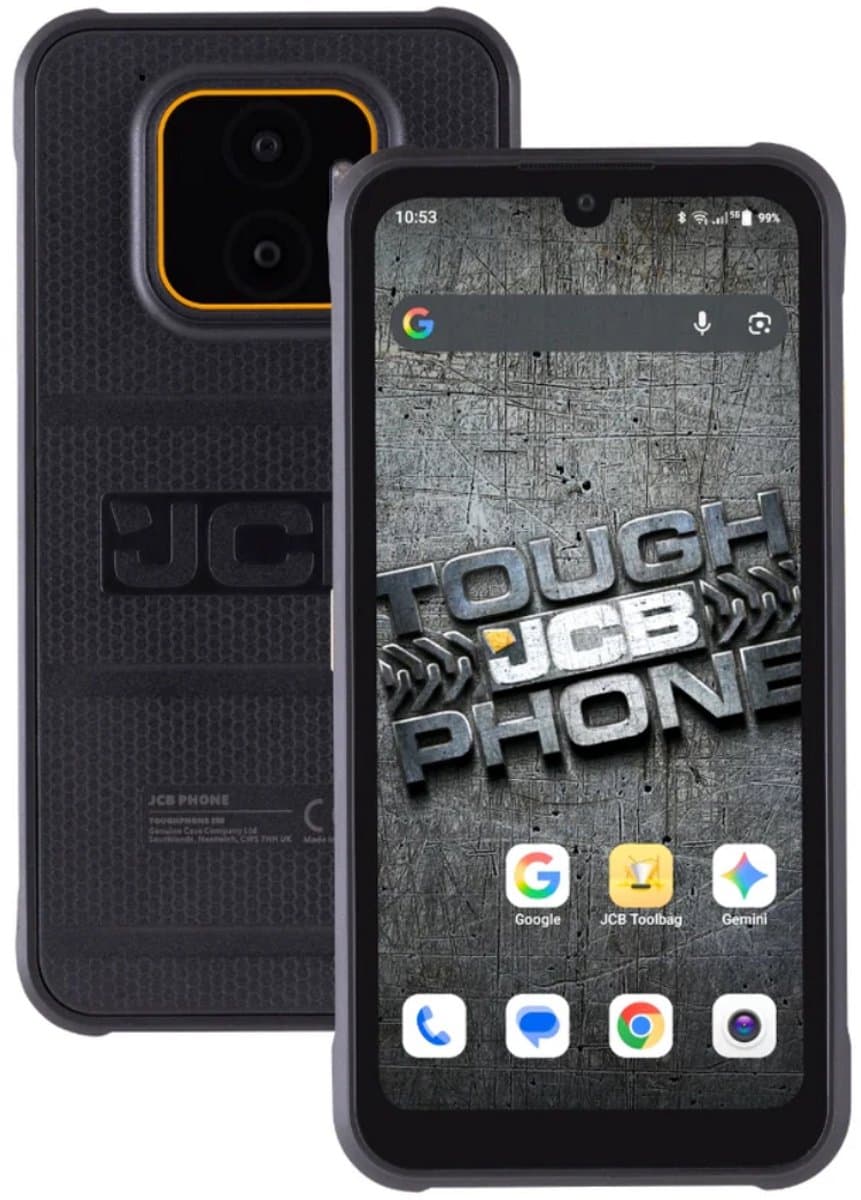 JCB Toughphone E50 - 128GB Black - 6 GB - 5G - NanoSIM + eSIM - 6.1" - 5000 mAh - USB Type-C - Android 16 — afbeelding 1