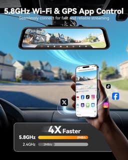 Spiegeldashcam - 4K - Geavanceerd rijhulpsysteem - Intelligente spraakbediening - Voor Veilig Rijden — thumbnail 3