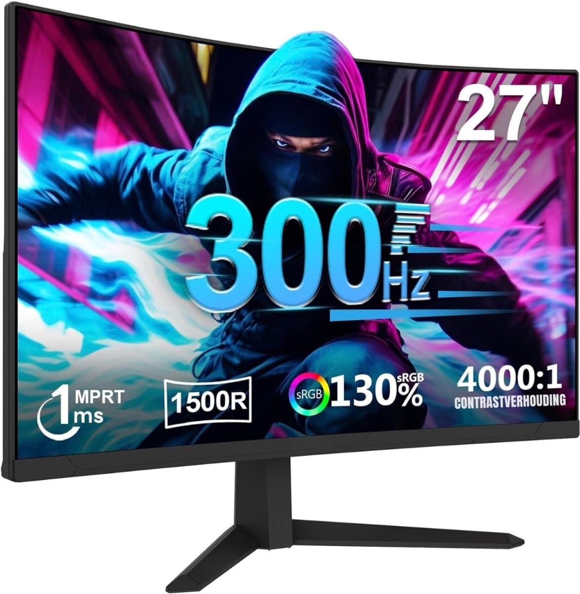 QIN® Gaming Monitor 240hz - Gaming Monitor - Zwart - ‎‎20cm x 62cm x 46cm — afbeelding 1