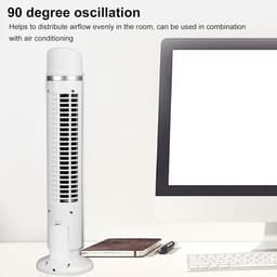 Torenventilator Stil – Bladloze Vloerventilator – 90° Oscillatie – Draadloos – 34 dB – Wit — thumbnail 3