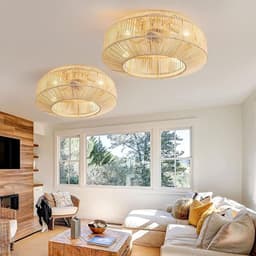 Plafondventilator met Verlichting – Stil – Afstandsbediening – 6 Snelheden – E27 – Rotan Bamboe — thumbnail 2