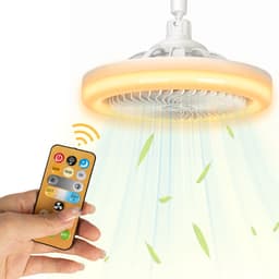 Plafondventilator Met Verlichting - 3 Kleurtemperaturen 3 Ventilatorsnelheden Timer - E27 Schroefdraadfitting Aromatherapie Design - 26W LED Dimbaar - Voor Badkamer Slaapkamer En Keuken - Wit — thumbnail 5