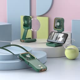 180° Opvouwbare Ventilator - 1 stuk - 167×80×19mm - Drie windsnelheden - 3000mAh batterij - Kan als powerbank gebruikt worden - Mini elektrische handventilator - Geschikt voor op reis, op kantoor en op vakantie -Milieuvriendelijk — thumbnail 2