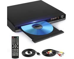 DVD Speler - Mediaspeler - Films Kijken - Regiovrij Afspelen - 1080P Upscaling - Zwart
