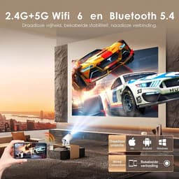 NIVA® Mini Beamer - Kleine Mobiele Telefoonprojector - Videoprojector - Wit - 10cm x 10cm x 17cm — thumbnail 3