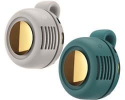 Mini Ventilator - 2 Stuks - Clip-On Ventilator - Oplaadbare USB Ventilator - Portable Clip Fan - Nekventilator - USB Oplaadbare Stille Bladeless Ventilatoren - Verstelbare - Geschikt Voor Buiten, Op Reis En Op Kantoor - Wit, Groen — afbeelding 1