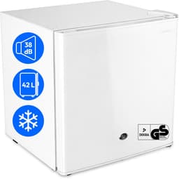 MEDION Mini koelkast met slot en vriesvak 42 L, stille kleine koelkast voor kantoor hotel minibar camping gaming, drank voedsel ijs, deur omkeerbaar, MD 370001 wit — thumbnail 4