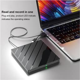 Externe DVD-speler - CD/DVD Brander - Bestanden Branden - 7-in-1 Kaartlezer - USB 3.0 Type-C - Zwart — thumbnail 2