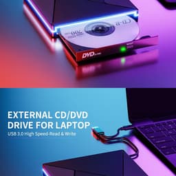 Externe Cd/Dvd Drive - Optisch Station - Gegevens Back-up - Dubbele USB-C Poort - 14 cm - Zwart — thumbnail 4