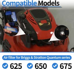 Luchtfilter en bougiefilter voor grasmaaier - vervangingsset voor Quantum 625 650 675 — thumbnail 3