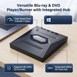 Externe Blu-ray Drive - CD DVD Brander - Data Archiveren - USB 3.0 Type C - 12 cm - Zwart — thumbnail 5