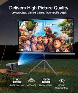 Mini Smart Beamer - Draagbare Projector - 4K Ondersteuning - WiFi 6 en Bluetooth 5.4 - Voor Thuis en Buiten — thumbnail 5