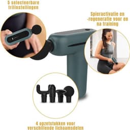 Thuys - Massage Gun Professioneel MG 200 Groen - Smart Mode - 8 Uur Batterij - Veelzijdige Opzetstukken - voor Spierherstel en Ontspanning — thumbnail 3