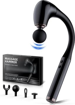 SnelShoppen - Massagepistool met Verlenggreep, 10 mm Diepweefselmassage, 5 Snelheden, 4 Opzetstukken, Draagbaar Rugmassageapparaat voor Spieren en Nek — thumbnail 1