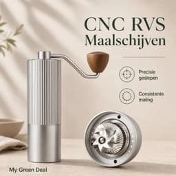 My Green Deal RVS Koffieset – French Press 600 ml – Handmatige Koffiemolen – Koffiebus 1,8 L – 2 Koffiebekers — thumbnail 3