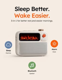 Divoom FlowToo 3-in-1 Bluetooth Speaker 10W - White Noise Machine en Slimme Wekker met 2,26 inch Display - Wit — thumbnail 5