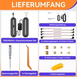 SnelShoppen - TERUNSOUl Dashcam Hardwire Kit V3F, 12V-24V naar 5V Type C Bedradingskit met Spanningsindicator, 3M/9.8Ft, 3-Traps Laagspanningsbeveilig — thumbnail 2