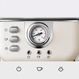 Retro Espressomachine - Koffiezetapparaat - Met Melkschuimer En Stoomdrukregeling - Afneembare Watertank Van 1,5 Liter — thumbnail 3