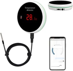Graffiti Temperatuurdetector - Slimme Wi-Fi Thermometer - Temperatuursensor - Temperatuurregelaar - met Waterdichte Sonde - Wit — thumbnail 1
