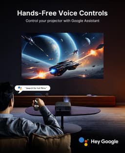 Beamer 1080p smart projector met Google TV autofocus HDR WiFi Bluetooth 800 ANSI lumen thuisbioscoop ondersteuning — thumbnail 3