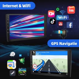 ESSGOO Autoradio 2Din Universeel - Android 15 - Apple Carplay & Android Auto (Draadloos) - 10 Inch QLED HD Touchscreen - 6+128GB - GPS Navigatiesysteem - Bluetooth, WiFi, USB - Achteruitrijcamera — thumbnail 3