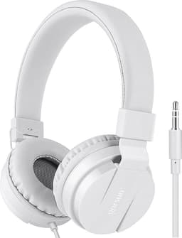iPad Koptelefoon Kinderen - Hoofdtelefoon Kids Verstelbaar - On-Ear Volumebegrenzing - Wit — thumbnail 1