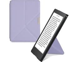 kwmobile e-reader hoesje geschikt voor Kobo Aura Edition 2 hoes - Ereader flip case met standaard - E reader cover van kunstleer - In lavendel