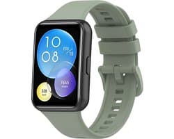 Siliconen Smartwatch bandje - Geschikt voor Huawei Watch Fit 2 siliconen bandje - groen - Strap-it Horlogeband / Polsband / Armband