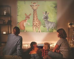 Lexibook Mini HD-videoprojector, thuisbioscoop, ingebouwde luidspreker, inclusief afstandsbediening, HDMI / USB / AV / Micro SD-connectiviteit, blauw / wit, PRJ150 — thumbnail 3