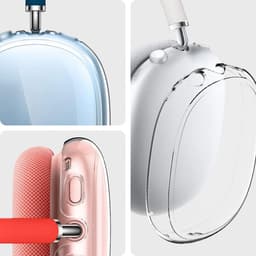 Ainy - Transparante Cover Accessoires - Koptelefoon hoes geschikt voor Apple Airpods Max | 3in1 case set hoesjes, hoofdband en oorkussens | Set van 5 stuks binnen- en buitenkant volledige bescherming — thumbnail 5