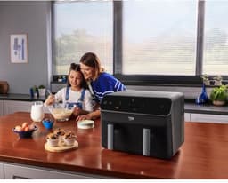 Beko FRL5388B friteuse Dubbel 8,5 l Vrijstaand 2400 W Heteluchtfriteuse Zwart — thumbnail 3
