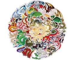 Draak Stickers - 50 stuks - Draken stickers voor kinderen en volwassenen - Voor Laptop, Muur, Agenda, Bekers etc.