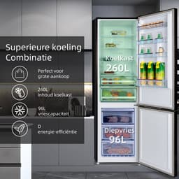 CHiQ FBM351NEI42 - Koel-vriescombinatie - 356 Liter - No Frost - Stil 35dB - Inverter Compressor - Digitaal LED Display - 12 Jaar Garantie op Compressor - D Energielabel — thumbnail 3