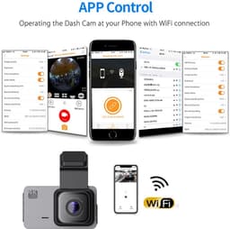 Dashcam Met 128GB Memory Card - Achteruit Rij Camera - Dashcam Set - WIFI - GPS - Bluetooth - Foto Functie - Loop - Microfoon - 1920x1080 - 500MP - 50HZ - DVR - App — thumbnail 3