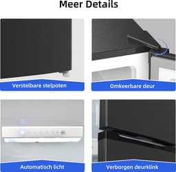 CHiQ FBM260L - Koel-vriescombinatie - 262 Liter - 39 dB - Donker RVS - Low Frost - 12 jaar garantie op compressor — thumbnail 6