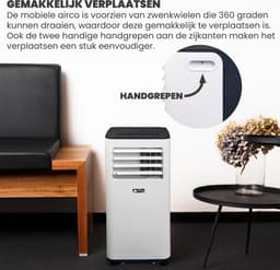 TechnoLife TL-7002 Mobiele Airco - Airconditioning voor 20 tot 35 m2 (75 m³) - 7000 BTU - Met 24-Uurstimer - Wit/Zwart — thumbnail 4