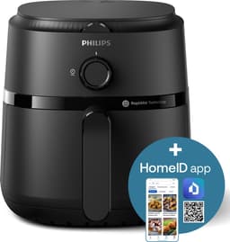 Philips 1000 Series Airfryer - NA120/00 - Draaiknopbediening - 4.2L - Tot 4 Personen - Zwart — thumbnail 1