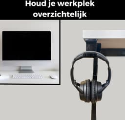 Stijlvolle Zwarte Headset Houder - Koptelefoon Wandhanger met Sterke Zelfklevende Stickers - Perfecte Gaming Accessoire - Wandhanger - Houder Bureau — thumbnail 4