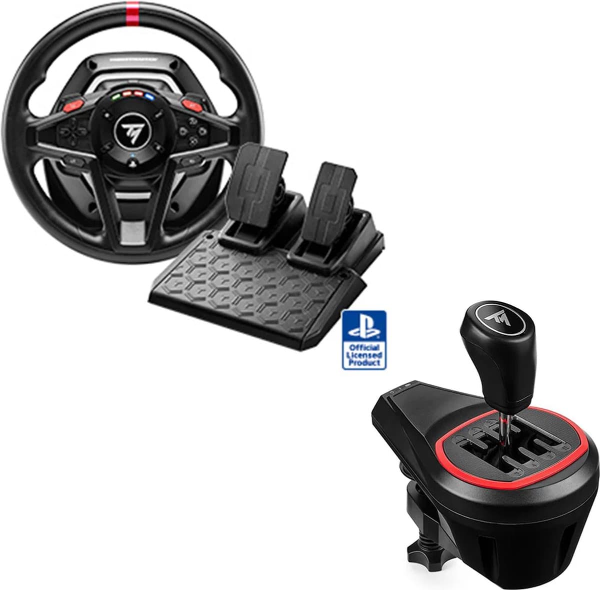 Thrustmaster T128-P + TH8S SHIFTER - Bundle Stuurwiel voor Playstation 4/5 en PC - Inclusief TH8S-shifter - inclusief T2PM-pedaalset — afbeelding 1