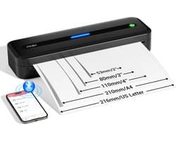 ONEIRO PRO O40F Draagbare Bluetooth printer Zwart - A4 - Thermal printer - all in one - draagbaar - compact - kantoor - school - printen - draadloos - bluetooth