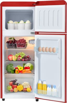 Sweiko Koel-vriescombinatie, Retro koelkast, 105.5*41cm, tweedeurs, 92 liter totaalvolume, met 28 liter vriesvolume, 181 kWh/jaar, -27°C ~13°C, LED-licht [Energieklasse F] — thumbnail 5