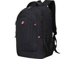 Waterdichte anti-diefstal rugzak voor 17,3 inch (44 cm) laptop herenrugzak met USB-aansluiting schoolrugzak grote business notebook backpack voor werk reizen mannen jongens, B2-zwart., 33 * 22 * 49cm, Rugzak