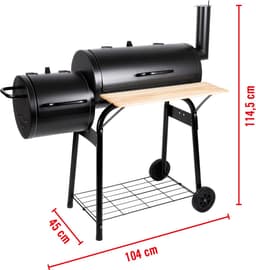 BBQ Collection 2-in-1 Smoker BBQ - Houtskool Barbeque - Buitenkeuken Barbecue - Grill en Smokerbarbecues - 104 x 58 x 114 cm — thumbnail 3