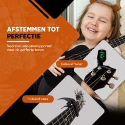 Finesse Ukelele - Starterset - 21" - Ukulele - Kind - Muziekinstrument – Zwart — thumbnail 5