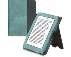 kwmobile hoes voor e-reader geschikt voor Kobo Aura Edition 1 - Cover met standaard in mintgroen / donkergrijs - Kunstleer