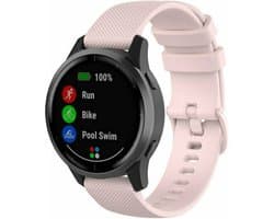 By Qubix - Geschikt voor Garmin bandje - Geschikt voor Garmin Forerunner 970 / 570 (47mm) / 255 - Sportband met motief - Lichtroze - Smartwatch bandje 22mm