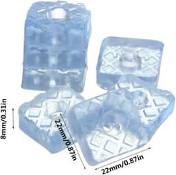 FSW-Products - 4 Stuks - Rubberen Voetjes - Onderzetters - Vierkant - Rubber Dopje - Meubelonderzetter - Trillingsdemper - Anti Slip - 22x22mm - Transparant — thumbnail 2